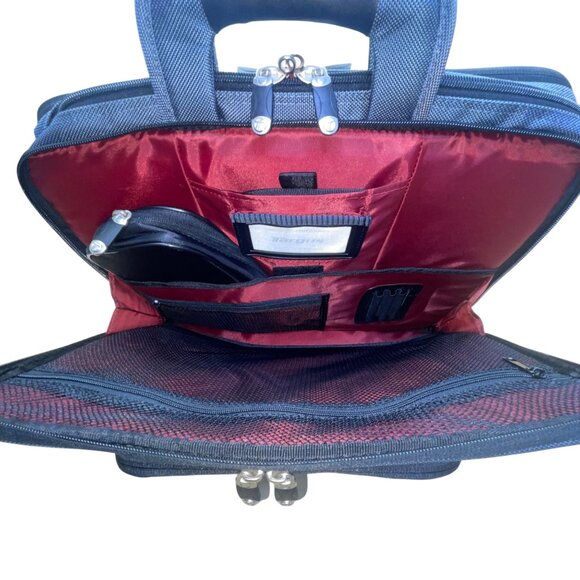 Targus Men’s Blue Nylon With Multiple Compartments Slim Briefcase Laptop Bag - Picture 10 of 13